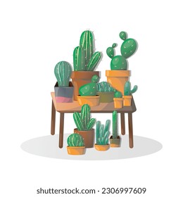 Kaktusdekoration - Kaktus-Illustration