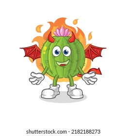 the cactus demon with wings character. cartoon mascot vector