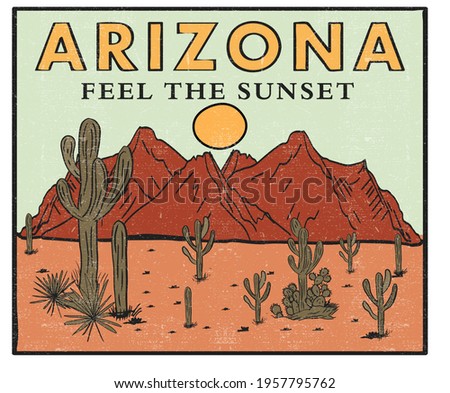 Cactus desert artwork for t-shirts prints, sticker ,posters and others. 
