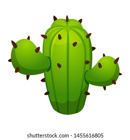 cactus in desert. cartoon vector, hand drawn illustration, isolated on white background.