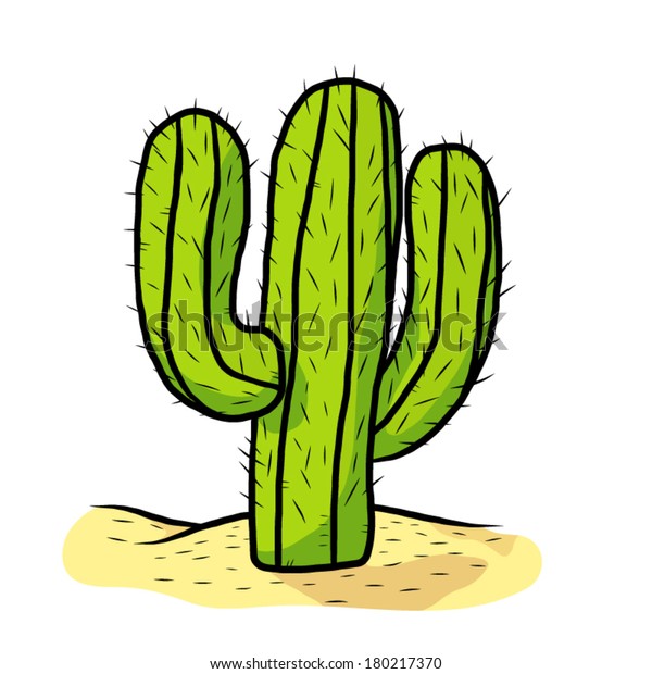 Cactus Desert Cartoon Vector Illustration Hand Stock Vector (royalty 