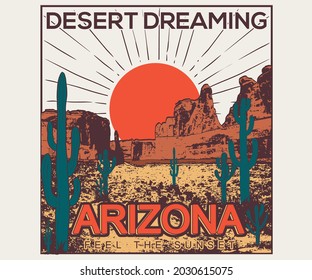 Cactus desert graphic artwork sketch  for apparel, sticker, poster, background and others. 