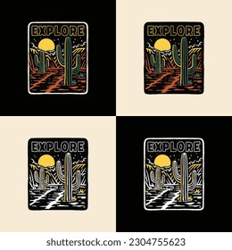 cactus and desert illustration design