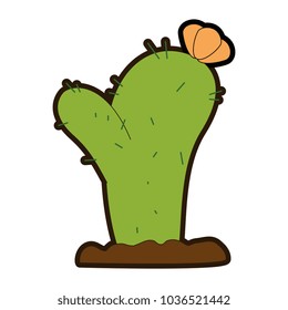cactus desert isolated icon