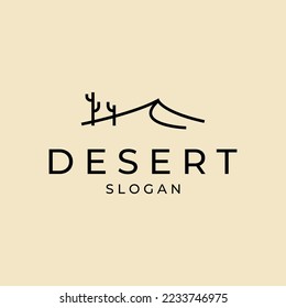 Cactus Desert minimalistisches Logo, Vektorgrafik-Design