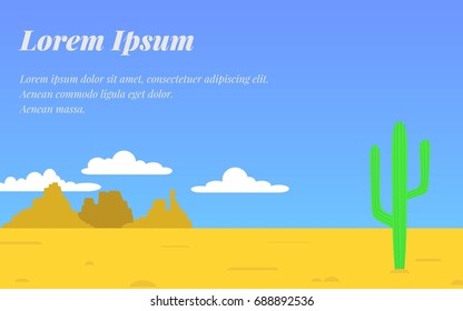 cactus in the desert, mountains and clouds in the background, ve
