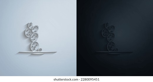 Kakteen, Wüstenpapiersymbol mit Schatteneffekt-Vektorgrafik-Design