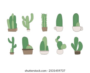 Cactus Desert plant Element Set 