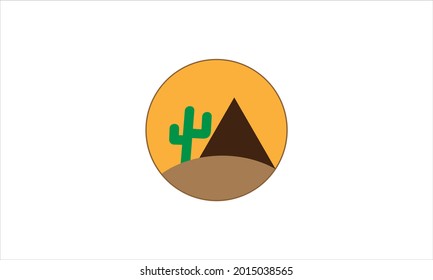 Cactus Desert Plant Flat Icon Vector logo design illustration symbol template