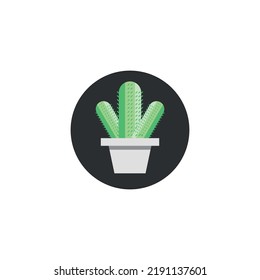 Cactus, desert plant flat icon, vector sign, Saguaro cactus colorful pictogram isolated on white. Symbol, logo illustration. Flat style design