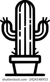 Cactus, vectores de ícono de planta desértica, señal plana rellena, signo de pictograma sólido, símbolo, vector, arte