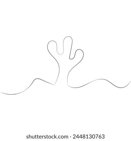 Cactus, desert plant line icon, outline vector sign, linear style pictogram isolated on white. Saguaro cactus symbol, logo illustration. Vector illustration. Eps file 284.