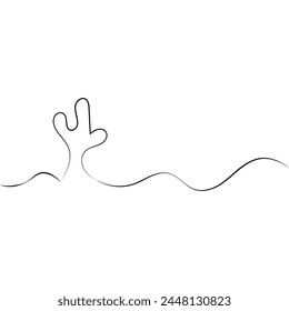 Cactus, desert plant line icon, outline vector sign, linear style pictogram isolated on white. Saguaro cactus symbol, logo illustration. Vector illustration. Eps file 286.