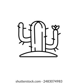 Cactus, desert plant line icon,simple design icon logo illustration,suitable for use in web design and mobile applications, logo illustration. Symbol, pixel graphic.