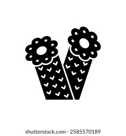 Cactus Desert  Plant Silhouette Icon Design