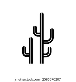 Cactus Desert  Plant Silhouette Icon Design