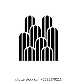 Cactus Desert  Plant Silhouette Icon Design