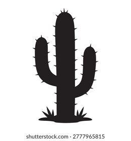 Cactus Desert Plant Silhouette Vector Illustration