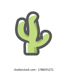 Cactus. Desert plant. Vector cartoon icon illustration.