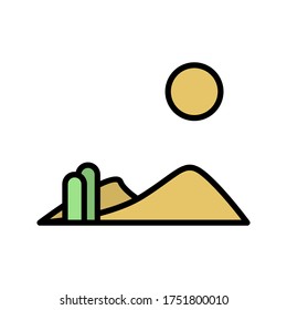 Cactus, desert, sun icon. Simple color with outline vector elements of wilderness icons for ui and ux, website or mobile application