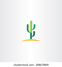 cactus in desert vector icon logo