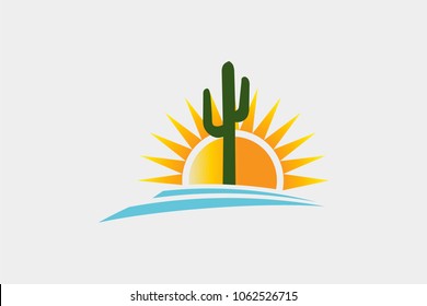 Cactus Desert Western Logo Illustration
