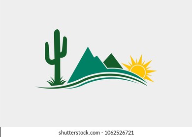Cactus Desert Western Logo Illustration