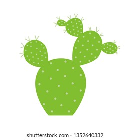 Cactus design element on white background. Plant template in flat style. Vector design element for wallpaper, greeting card, poster, flyer, banner print