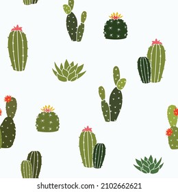 cactus design - seamless vector repeat pattern, use it for wrappings, fabric, packaging and other print and design projects