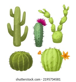 cactus dessert set cartoon. desert flower, western plant, cacti succulent, organic cactus dessert vector illustration