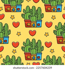 Cactus doodle cartoon design