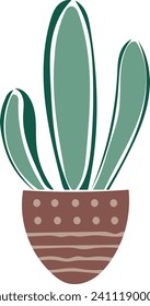 Cactus doodle cute flat design succulent collection. Hand-drawn cactus plant for decoration, stickers, planner, journal design elements.