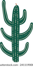 Cactus doodle cute flat design succulent collection. Hand-drawn cactus plant for decoration, stickers, planner, journal design elements.