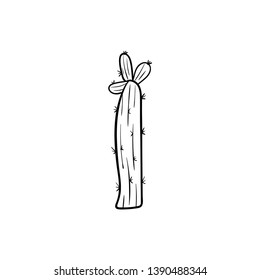 Cactus doodle icon vector drawing