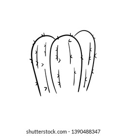 Cactus doodle icon vector drawing
