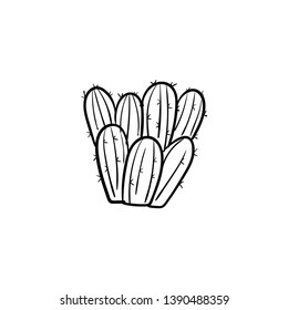 Cactus doodle icon vector drawing