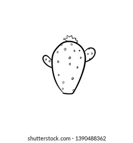 Cactus doodle icon vector drawing