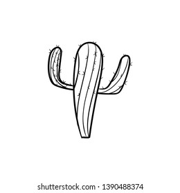 Cactus doodle icon vector drawing