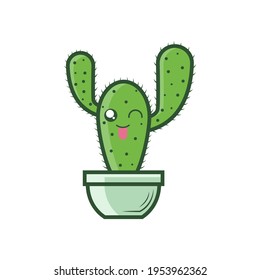 Cactus doodle illustration vector graphics