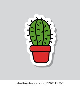 cactus doodle sticker icon