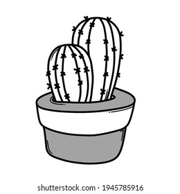 Cactus doodle vector icon. Drawing sketch illustration hand drawn line.