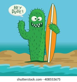 Cactus dude illustration, t-shirt graphics, vectors, typography
