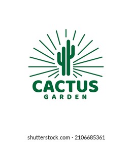 Cactus Eco Garden Logo Concept Vector Illustration