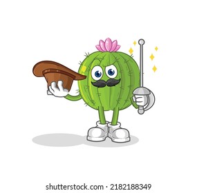the cactus fencer character. cartoon mascot vector