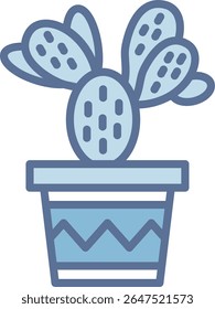 Cactus Filled Blue Tone Icon
