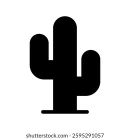Cactus filled icon color editable on white background