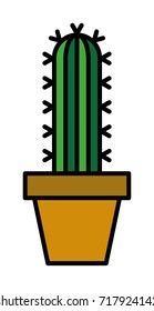 Cactus Filled Line Vector Icon