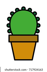 Cactus Filled Line Vector Icon