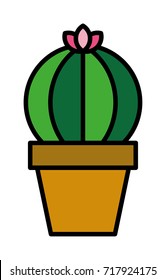 Cactus Filled Line Vector Icon
