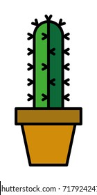 Cactus Filled Line Vector Icon